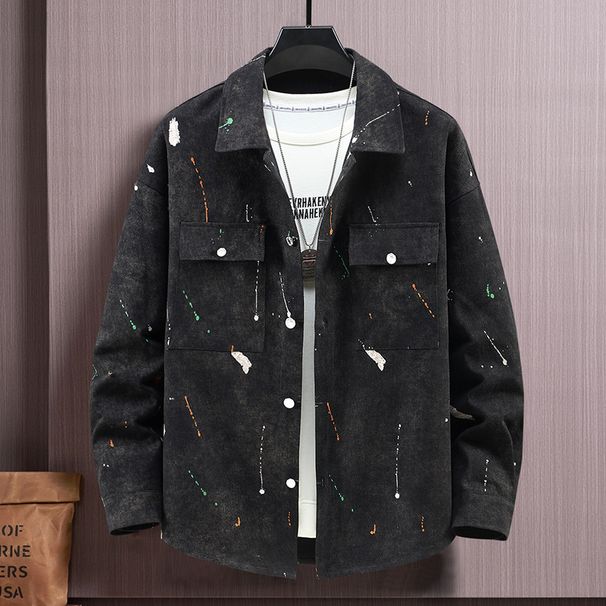 Men's Clothing Spring and autumn new men's denim jacket plus size men's clothing fat Korean style trendy loose jacket gown_viptrois.com