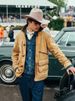 RL Pony Jung Joo-kyung Same Style Vintage Jacket Coat Spring Autumn Turn-down Collar Versatile Khaki Color_viptrois.com
