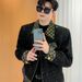 Men's Clothing 2025 Coarse Floral Sequin Contrasting Small Fragrant Style Jacket For Men Autumn And Winter High-end Feeling Starry Sky_viptrois.com