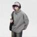Design sense: detachable mask, air layer, space cotton hooded sweatshirt, men's lazy sweatshirt jacket_viptrois.com