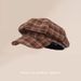 Beret For Women, New Autumn Winter Duckbill Newsboy Cap, Korean Style, Artistic And Fresh Plaid Octagonal Hat_viptrois.com