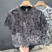 New Casual Short-sleeved Summer New T-shirt Trendy Full Of Letter Design Round Neck Men's Personalized Top_viptrois.com