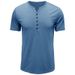 boy 2022 Cross-Border Summer New Foreign Trade Clothing European And American Henley Shirt Short Sleeve Men's T-Shirt Solid_viptrois.com