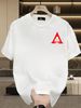 Summer New Short-sleeved T-shirt, Men's Red Triangle Hollow Totem Creative Printing Half-sleeved Youth Trend Versatile Casual Loose Base_viptrois.com