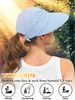 Sun Hats For Womens Wide Brim Visor UV Protection Dual Purpose Hat For Beach Summer Packable Cap_viptrois.com