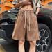 Men's Linen Casual Shorts Mid Length Solid Color Breathable Thin Cotton Cargo Pants Loose Straight Leg Trendy Summer Bottoms_viptrois.com