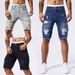 Men's Clothing Micro Elastic Slim Summer Five Point Jeans Casual Shorts Loose Men's Denim Shorts 5 Points Hole_viptrois.com