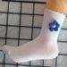 Socks Fashion Wool Flower Socks Women's Wooden Ear Edge Handmade Flower Women's Socks Sweet Three Dimensional Flower Mid Tube Socks Ins Socks_viptrois.com