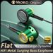 D08 Metal HiFi 3.5mm/Type-C In Ear Headphones Flat Head Earphone With Mic Wired Clear Sound Bass Headsets For Sports Music Gamer_viptrois.com