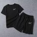 Men's Waffle Texture Set - Slim Fit Short Sleeve & Shorts | Korean Streetwear_viptrois.com