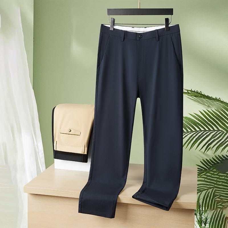 Men's Clothing Plus Size Medium And High Waist Casual Pants Plus Fat Plus Size Loose Men's Trousers Fat Guy Stretch Pants_viptrois.com