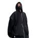 Silhouette Hooded Cardigan Sweatshirt Men's Autumn Short Shoulder Padded Casual Sports Jacket Top_viptrois.com