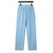 Summer Vertical Striped Blue Men's Pants New Style Thin Breathable Flowy Straight Leg Casual_viptrois.com