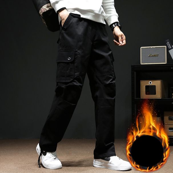 Men's Clothing Plus Size Sweatpants And Fleece Straight Leg Casual Pants_viptrois.com