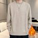 Men's Fleece-Lined Round Neck Sweater – Slim Fit Knit Pullover (7 Colors, Winter Comfort)_viptrois.com