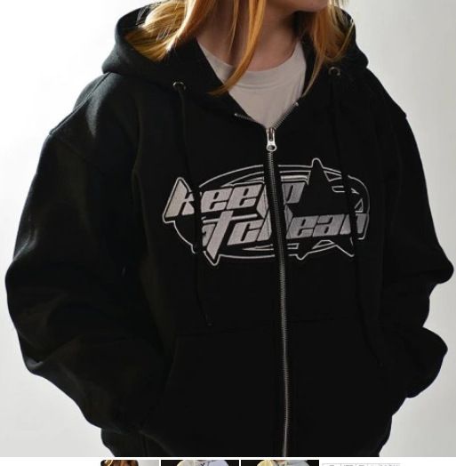2023 Trend New Product Keep Sake Creative Star Print Cardigan Sweatshirt Trendy Men's Casual Zipper Hoodie_viptrois.com