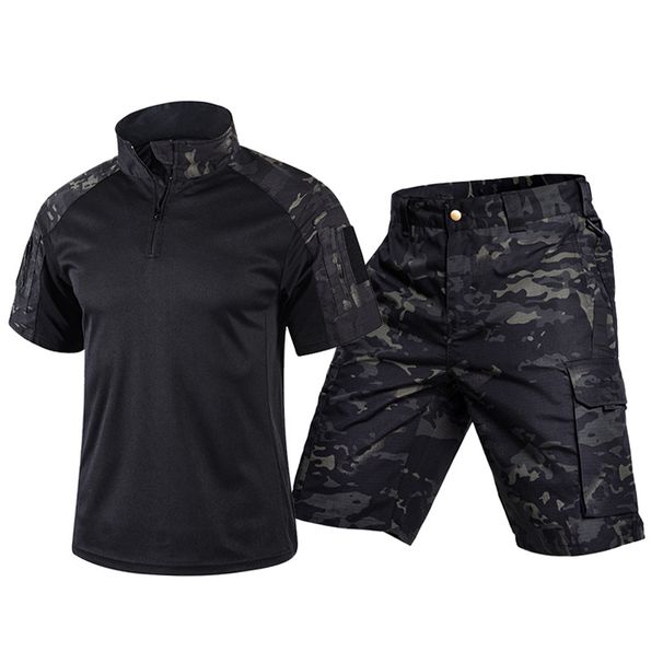 Men's Frog Style Tactical Shorts Suit Quick Drying Summer Training Uniform T-Shirt Short Sleeved Outdoor Sport Wear_viptrois.com