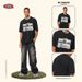 Men's Clothing Retro Simple White Ink Printed Heavy Tee Loose And Handsome Short Sleeved T Shirt For Men_viptrois.com