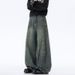 Men's Clothing & Archer0603 & Autumn/Winter Street Style Japanese Retro Distressed Trendy Wide Leg Patchwork Versatile Straight Leg Jeans For Men_viptrois.com