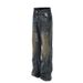 Men's Clothing High Street Vibe Distressed Blue Flared Jeans Men's Cool Slim Fit Pants_viptrois.com