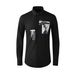 Men's Long Sleeve Letter Embroidery Shirt – Stylish Cotton Slim Fit Casual Top With Urban Print Design_viptrois.com
