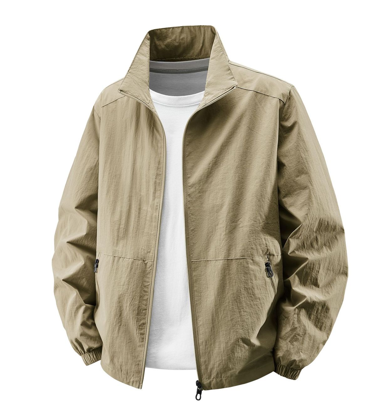 Stand-up Collar Jacket Men's Thin Jacket Men's Casual Waterproof Thin Men's Clothing_viptrois.com