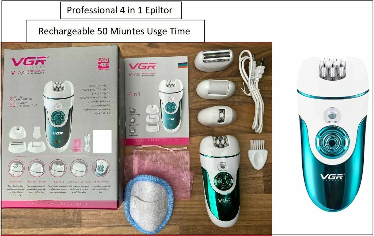 Epilator For Women Cordless Rechargeable Lady Body Facial Hair Removal Shaver_viptrois.com