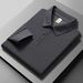 High-quality Imitation Cotton Solid Color Long-sleeve Polo Shirt, Spring And Autumn Fashion Business Casual Turn-down_viptrois.com