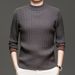 Pure Autumn Winter New Anti-Pilling Sweater Men's Round Neck Jacquard Base Shirt Casual Warm Knitted Top Inner Wear_viptrois.com
