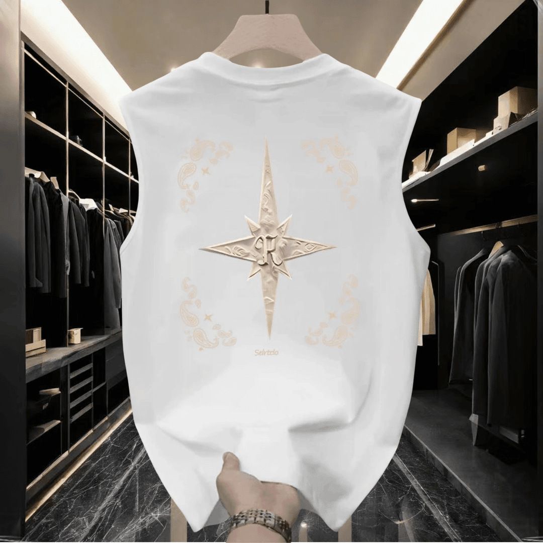 Men's Clothing Summer Loose Outer Wear Sleeveless T Shirt Boys Casual Wide Shoulder Waistcoat Top_viptrois.com