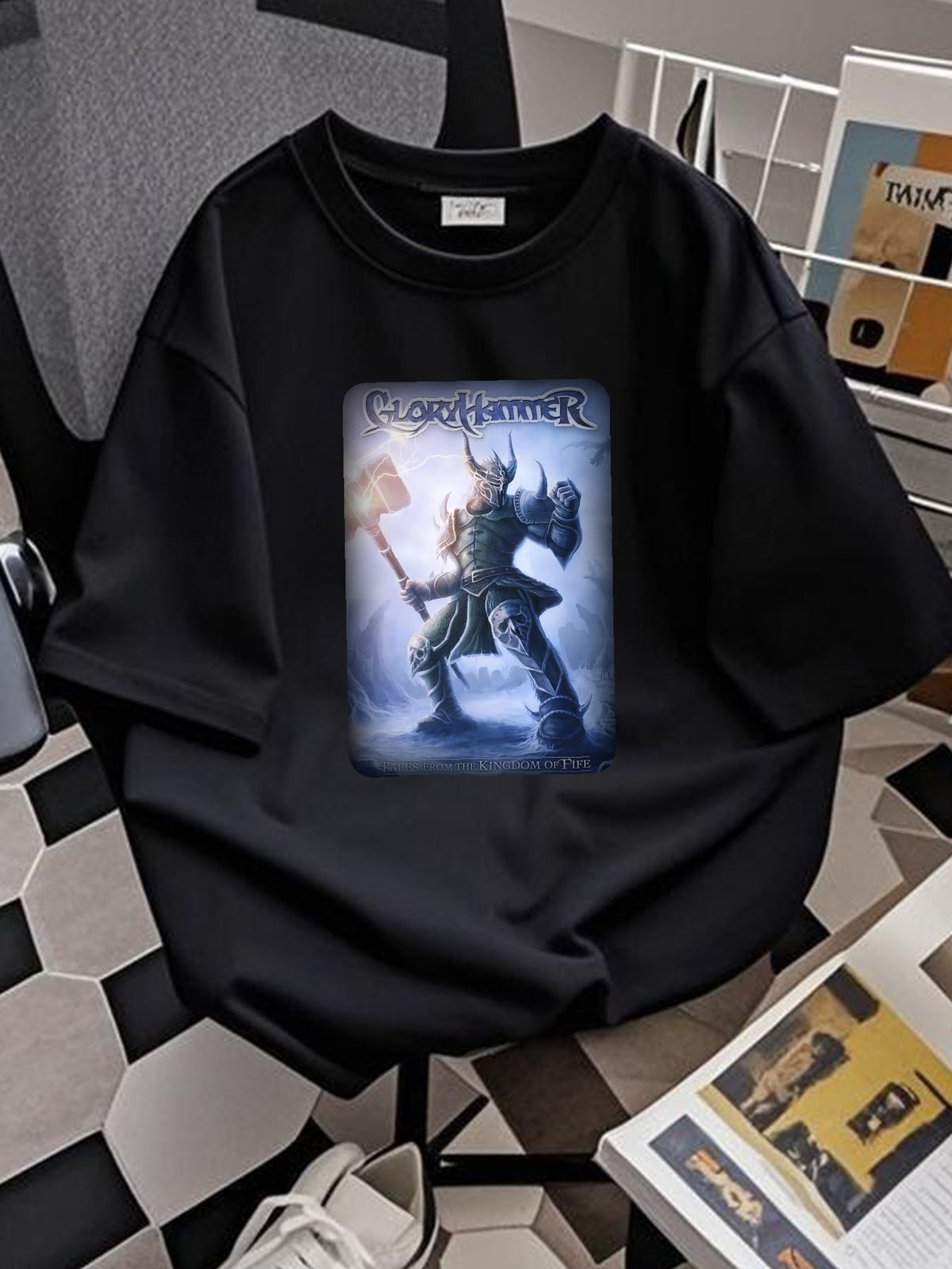 Gloryhammer Tales From The Kingdom Of Fife Album New Black T-Shirt Breathable Streetwear Homme Soft Stretched Unisex Fashion Stylish_viptrois.com