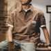 American Casual Loose T-shirt Short Summer Pure Cotton New Trendy Brand Men's Shirt Collar Half Sleeved Top_viptrois.com