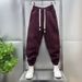 Korean Version Of The New Simple Leg-locking Sports Pants For Men Autumn And Winter 2023 Thickened Casual Pants Youth Solid Color Harem Pants_viptrois.com