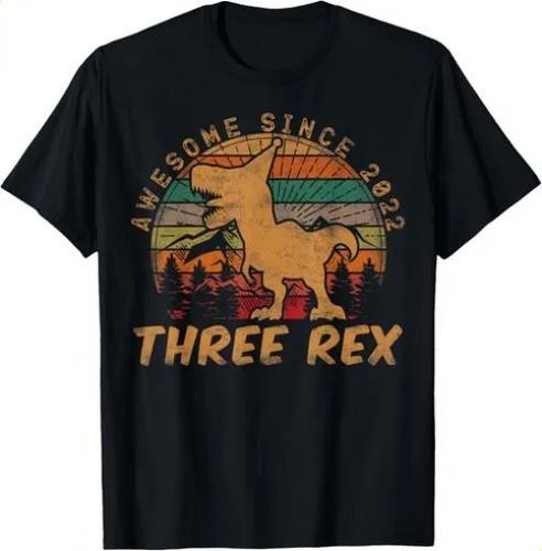 T-shirtthree Rex 3rd Birthday 2026 Gifts Third Dinosaur 3 Year Ol_viptrois.com