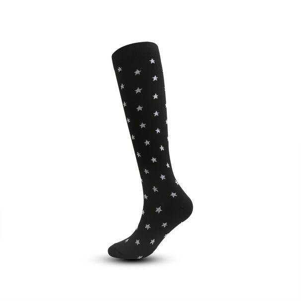 Outdoor sports pressure socks black and white fashionable men's and women's running elastic compression socks_viptrois.com
