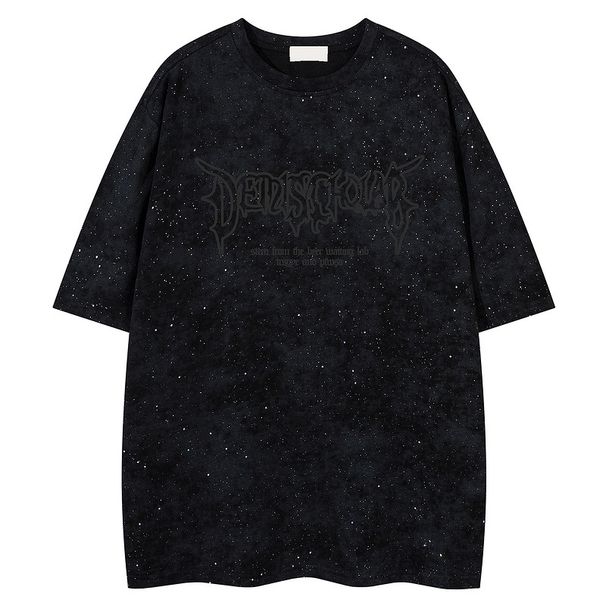 Men's Clothing Original Men's Fashion Brand American Style Starry Sky Print Short Sleeved T Shirt For Men And Women Summer Loose Design Half_viptrois.com