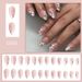 Short bright almond armour Europe and the United States cross-border foreign trade autumn and winter white glitter flower detachable wear nail art 24 _viptrois.com