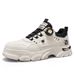 Men's Low-Cut Martin Boots British Retro Style Thick Sole Rotating Buckle Work Boots Casual Outdoor Ankle Boots_viptrois.com