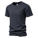 Kurzarm-Basic-Top Für Herren, Lässig, 100 % Baumwolle, Normale Passform, O-Ausschnitt, T-Shirts, Schwarz, Weiß, Marinegrau_viptrois.com