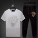 Men's Clothing One piece drop shipping new men's suit hot diamond tiger head summer mercerized cotton t shirt men's short sleeved trousers_viptrois.com