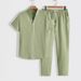 Men's Clothing Men's Casual Sports Suit Short Sleeve Long Pants Solid Color Men_viptrois.com