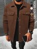 Men's Corduroy Work Jacket – Relaxed Fit, Double-Breasted Casual Coat With Multiple Pockets (S-XXL, 7 Colors)_viptrois.com