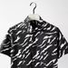 Men's Short Sleeve Cotton Shirt With Wave Digital Print - Slim Fit, Breathable & Stylish For Summer (Sizes 38-42, White/Black)_viptrois.com