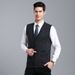 Men's Wool Blended V Neck Knitted Cardigan Vest Cardigan Sweater Colorblock Casual All Match Sleeveless Vest_viptrois.com