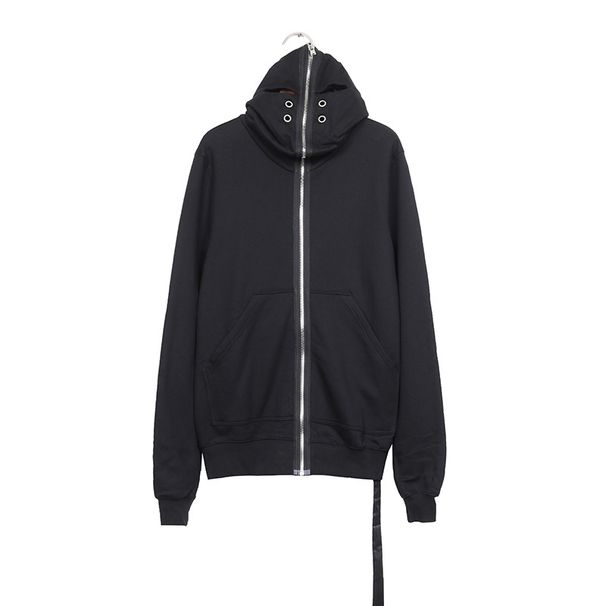 Men’s Clothing Dark RO Shark Hat Personality Four Eyelet Zipper Hooded Sweater Jacket Loose Men_viptrois.com