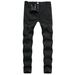 Men's Casual Ripped Jeans Tight Trousers Mid Waist Standard Thickness Slight Stretch Machine Washable Product_viptrois.com