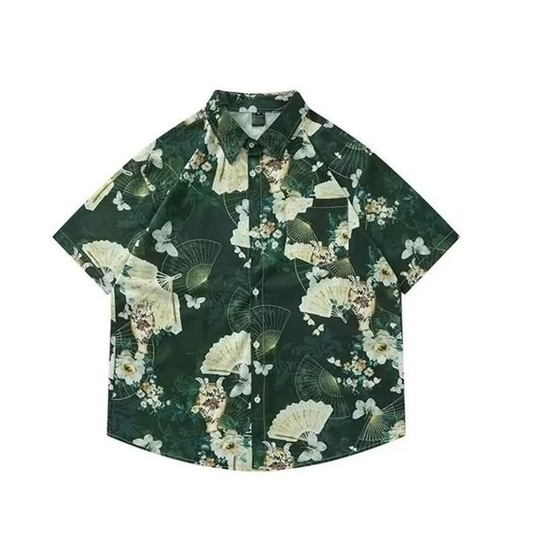 Floral Short Sleeved Shirt For Men, Summer Shirt, Trendy Brand, Casual And Cool Top, Men's Youth Print_viptrois.com