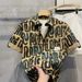 Fashion Lapel Full Print Pattern Short Sleeved Shirt Men Spring And Summer Trend High End Men's Shirt_viptrois.com