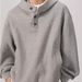 Autumn And Winter Casual Jacket Loose Niche Button High Neck Hooded Sweatshirt_viptrois.com