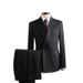Men's Double-Breasted Peak Lapel Suit – 95% Acetate Micro-Stretch Wedding & Business Suit Set With Side Vents (Black)_viptrois.com